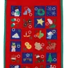 1-24 pakkekalender m. ringe til ophæng, rød