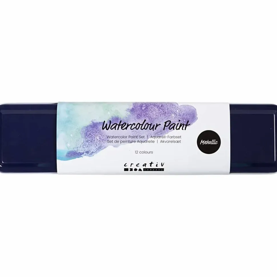 Akvarelsæt - Metallic, 12 farver