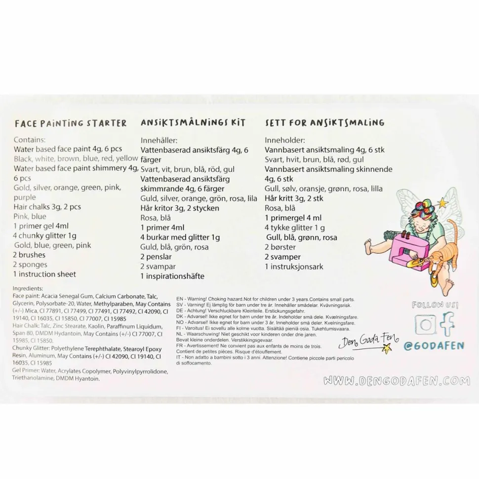 Ansigtsfarve - Kuffert m. 23 dele