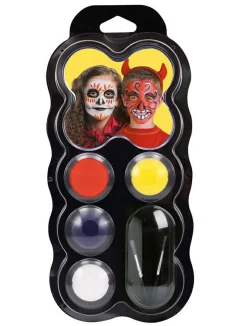 Ansigtsfarve - Palette m. 4 farver - Halloween