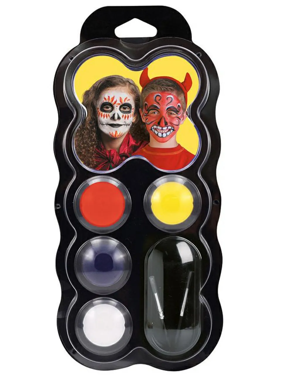 Ansigtsfarve - Palette m. 4 farver - Halloween