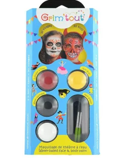 Ansigtsfarve - Palette m. 4 farver - Halloween