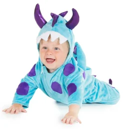 Babyheldragt - Blåt monster, Flere str.