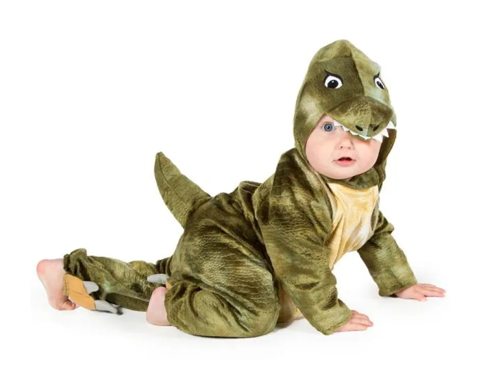 Babyheldragt - T-rex, Flere str.