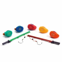 Badeænder, 5 stk basis 8 cm + 2 fiskestænger