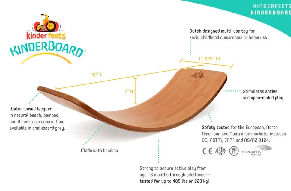 Balancebræt Kinderboard - Bambus