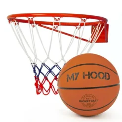 Basketballkurv med bold