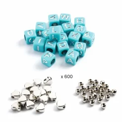 Bogstavperler - Sølvmix, 1.000 stk