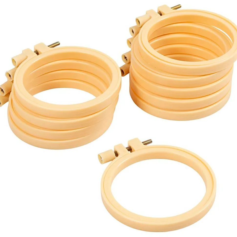 Broderiringe af plast Ø9,5 cm - 10 stk