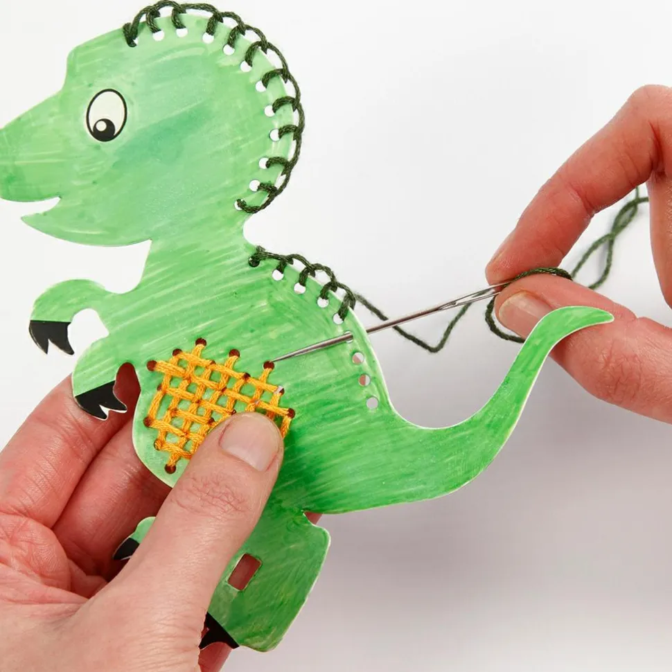 Broderisæt karton - Dinosaur
