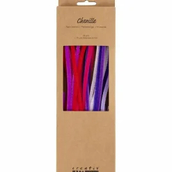 Chenille Ø6 mm. - Lilla/pink, 25 stk