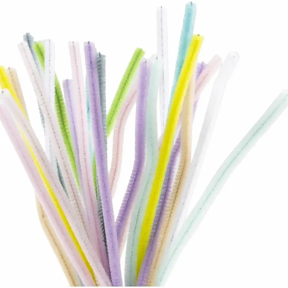 Chenille Ø6 mm. - Pastel, 25 stk