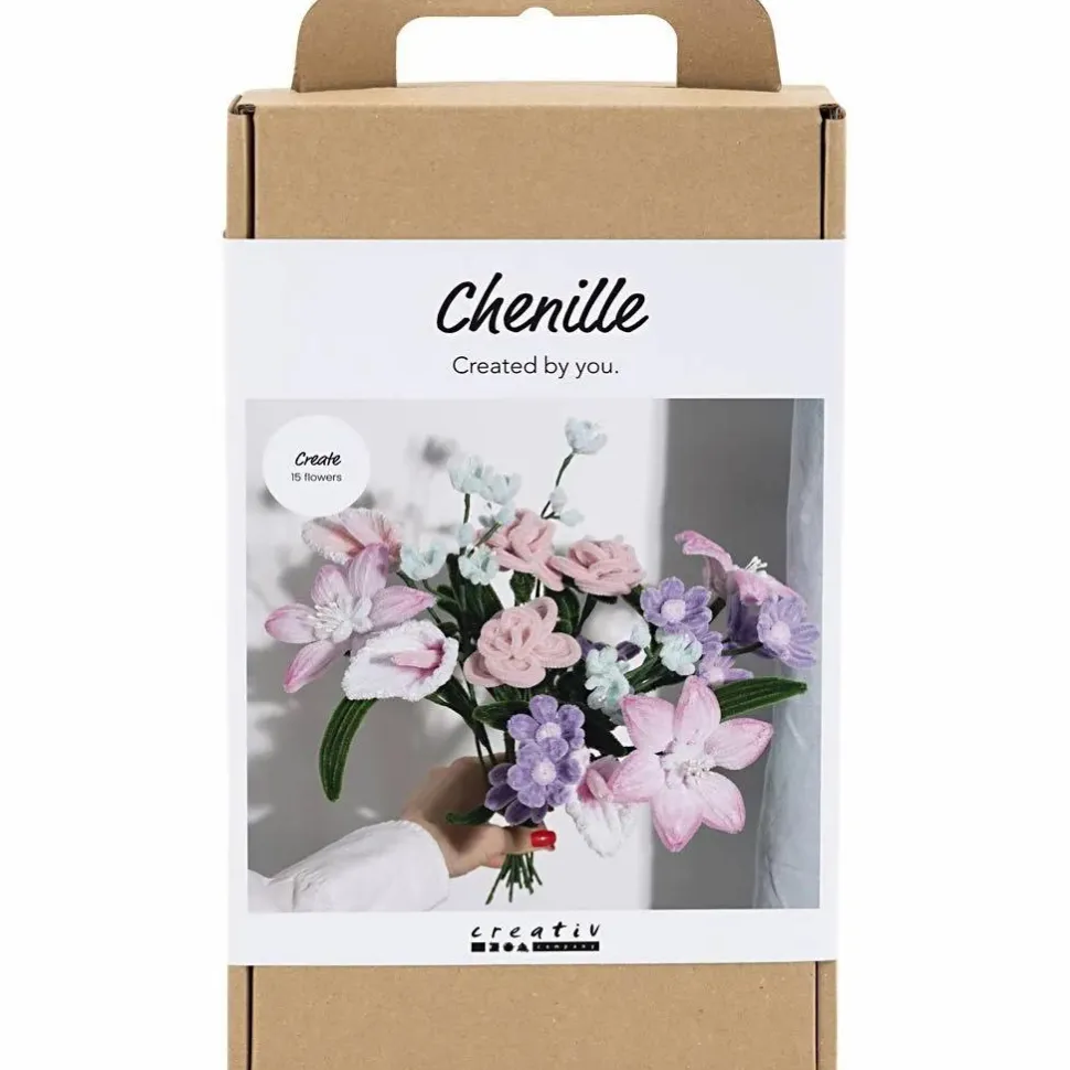 Chenilleblomster - Pastel-buket