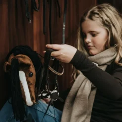 Cheval Roi tilbehør - Trense, sort/sølv rhinsten