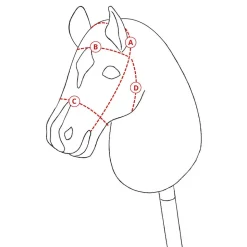 Cheval Roi tilbehør - Trense, sort/sølv rhinsten