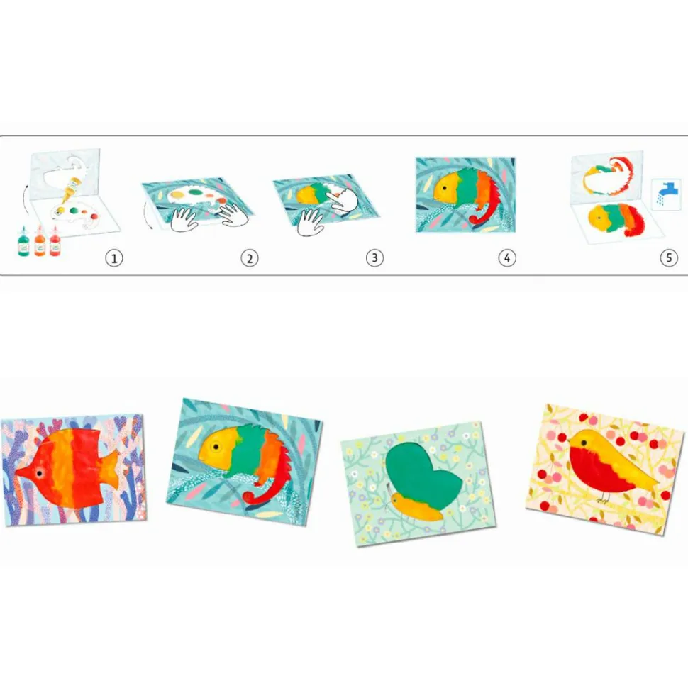 Collage med fingermaling (fra 18 mdr.) - Dyr