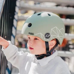 Cykelhjelm til baby, 45-51 cm - Green lines