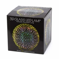 3D glas lampe m. LED lys