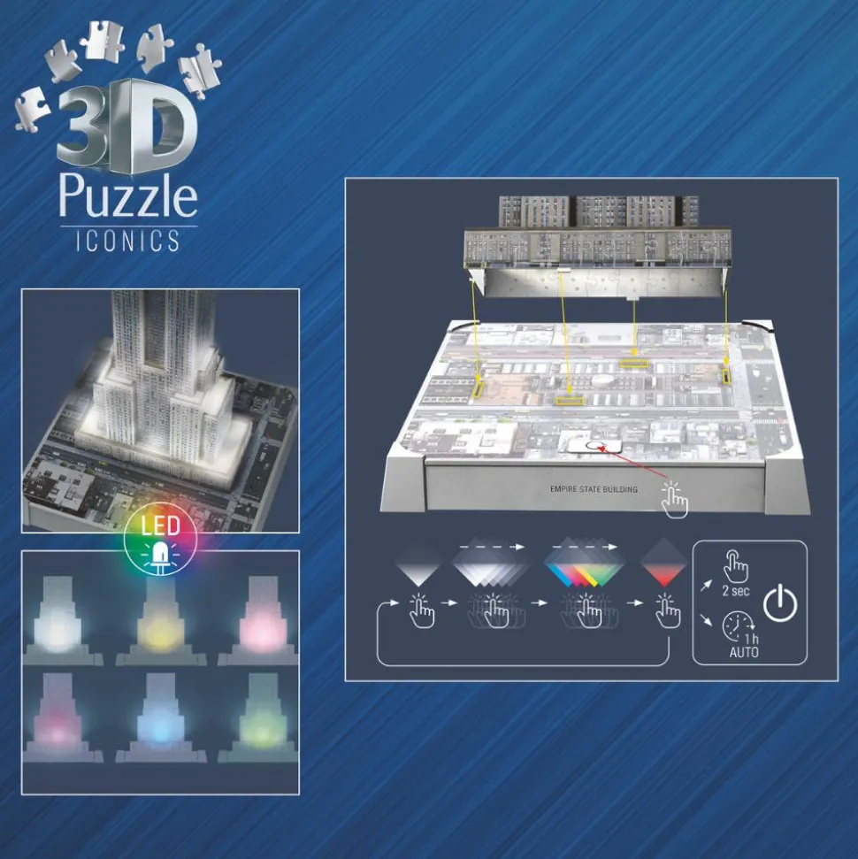 3D puslespil LED m. 216 brk. - Empire State