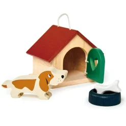 Dukkehus tilbehør - Hundehus m. hund