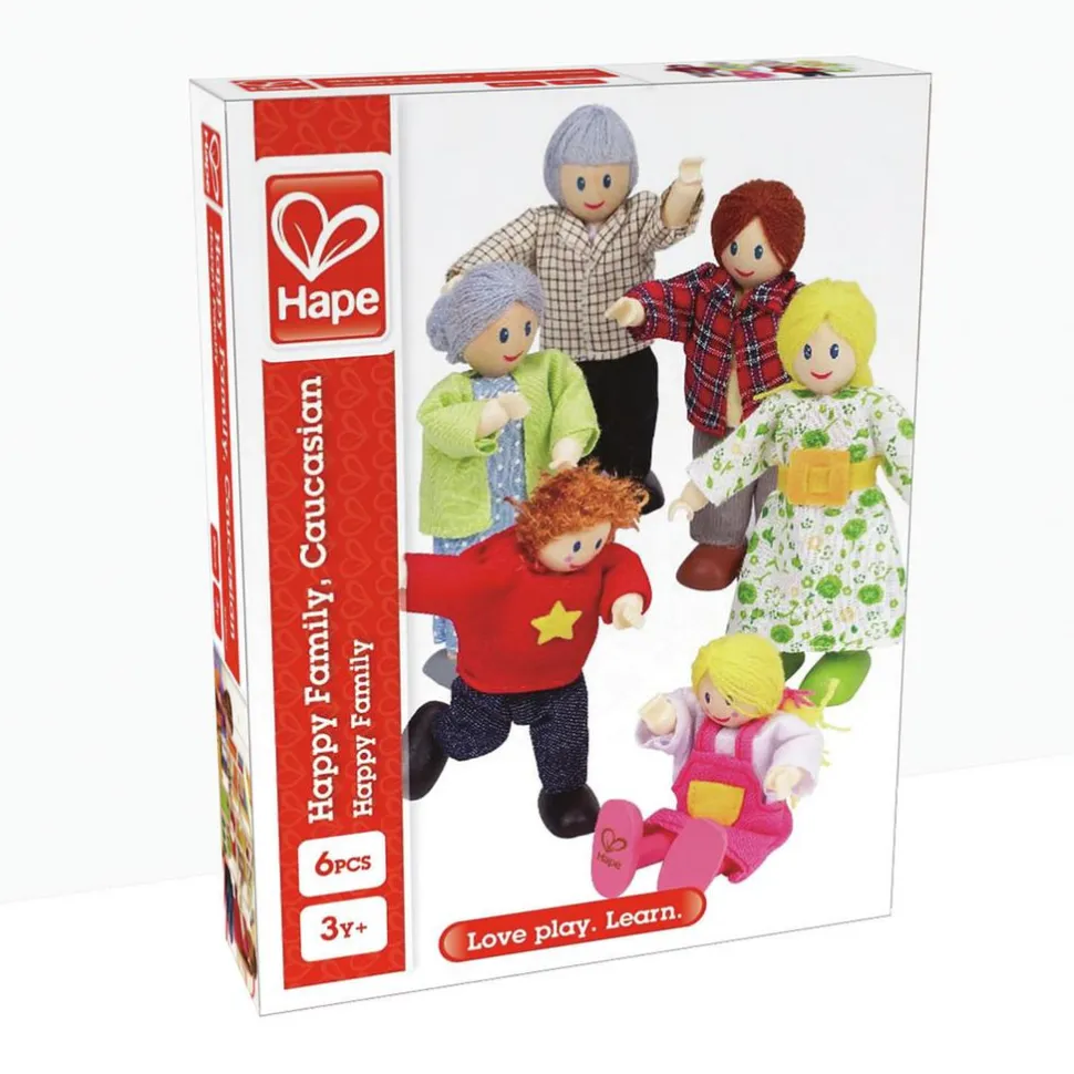 Dukkehusfigurer - Familie, inkl. bedsteforældre