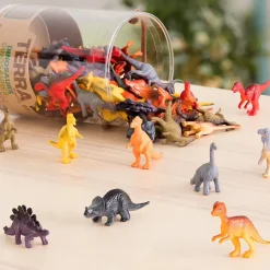 Dyrefigurer i spand - Dinosaurer, 60 stk
