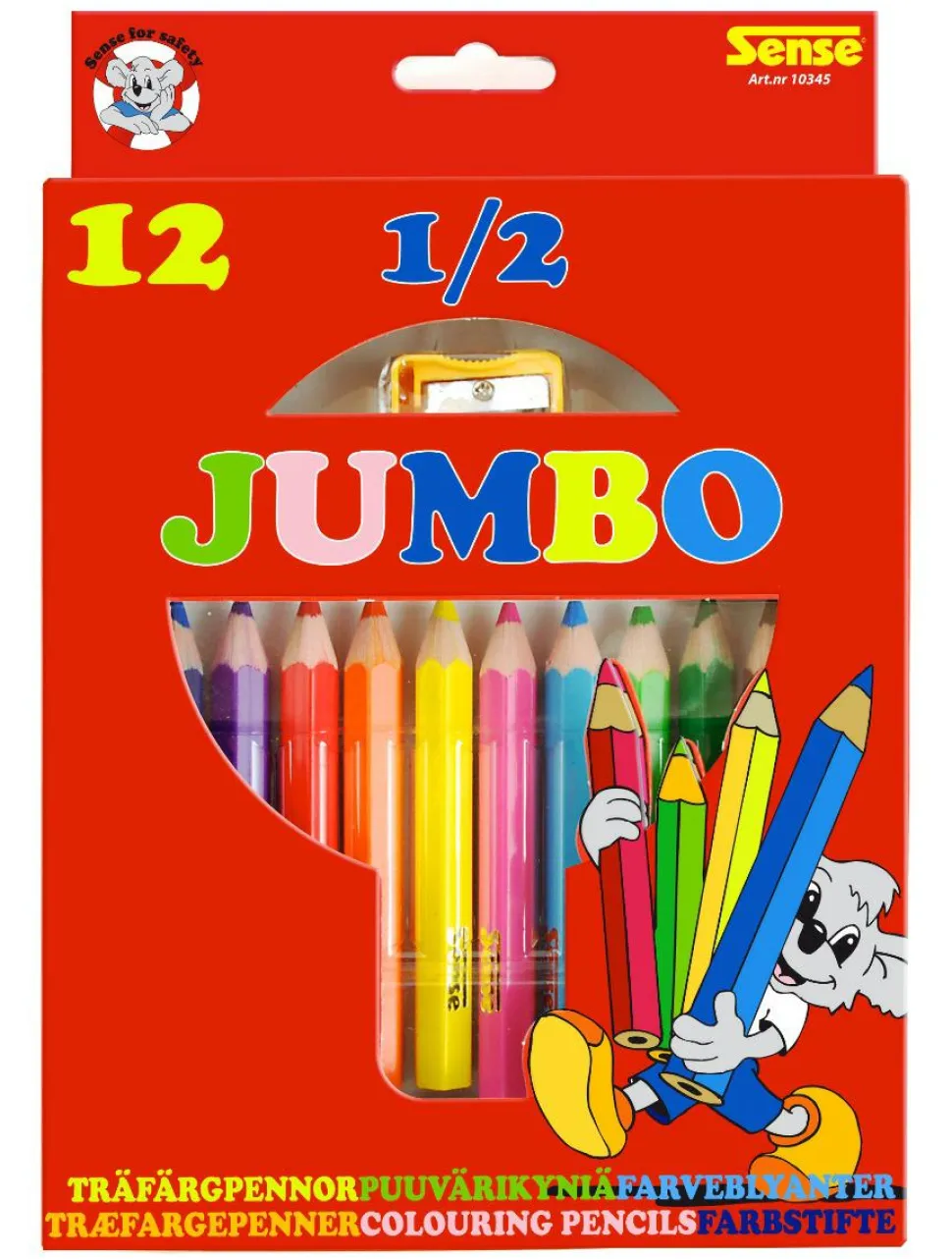 Farveblyanter 1/2 Jumbo 12 stk.