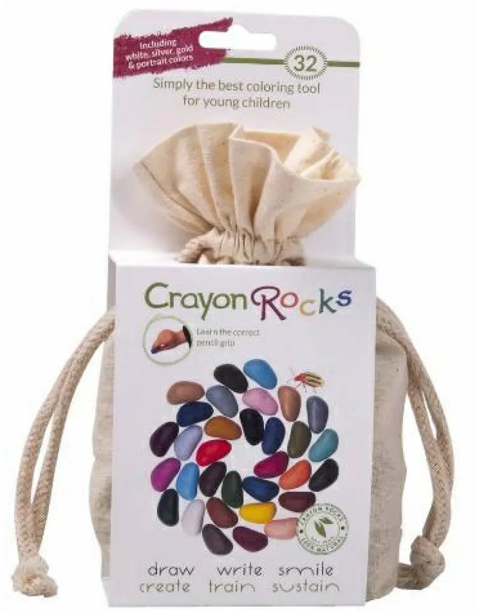Farvekridt - Crayon Rocks 32 stk i stofpose
