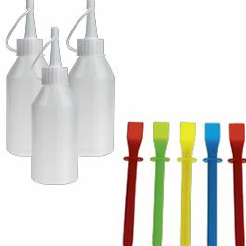 Farveslynge tilbehør - 20 flasker + 5 skrabere
