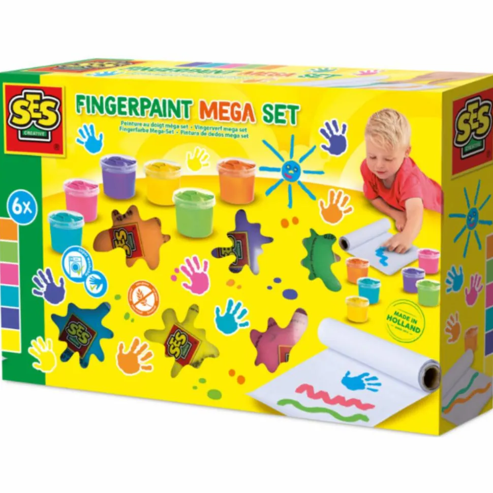Fingermaling - 6 x 110 ml - Inkl. papirrulle