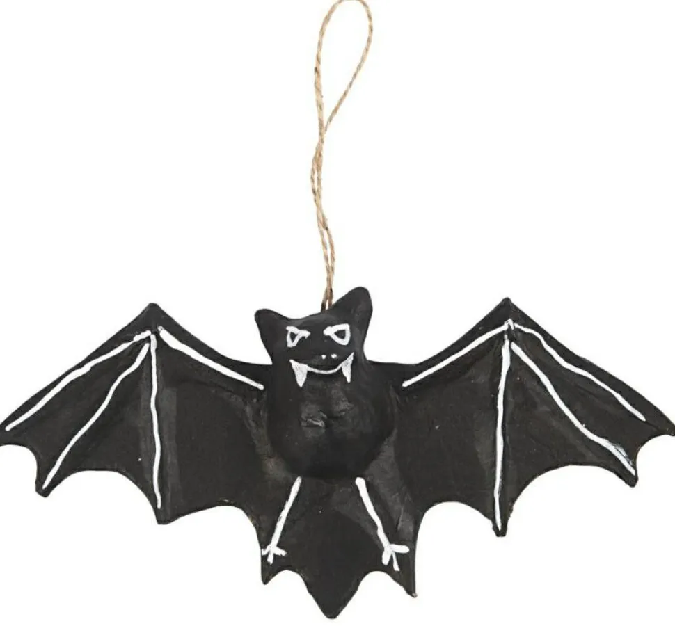 Flagermus i papmaché - H: 10 cm., 1 stk.