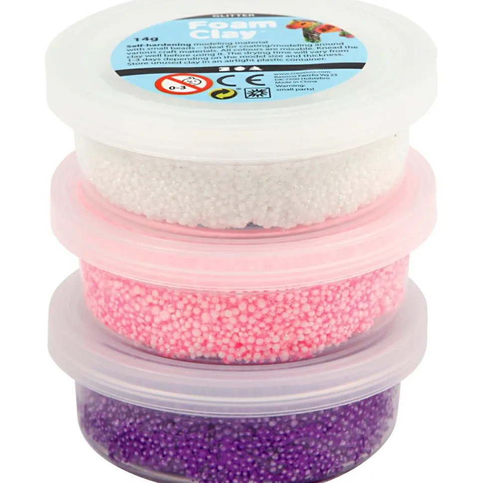 Foam Clay 3 x 14 gr. - Glitter/Metallic pink