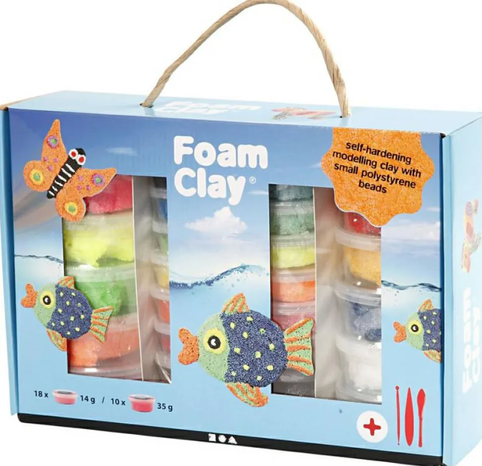 Foam Clay i gaveæske, 28 bøtter + værktøj