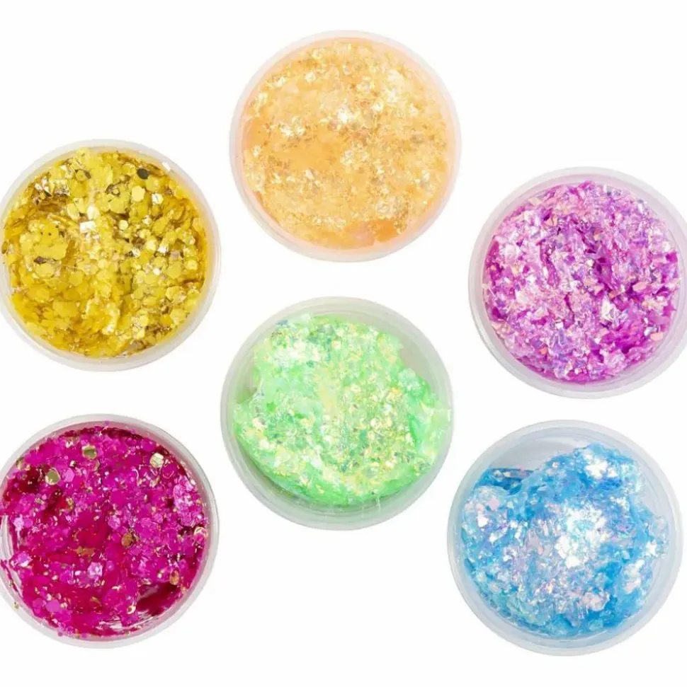 Glitter Clay 6 x 20 ml - Basisfarver