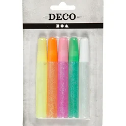 Glitterlim 10 ml. - Pastelfarver, 5 stk