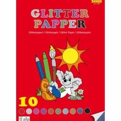 Glitterpapir A4 - 10 ark