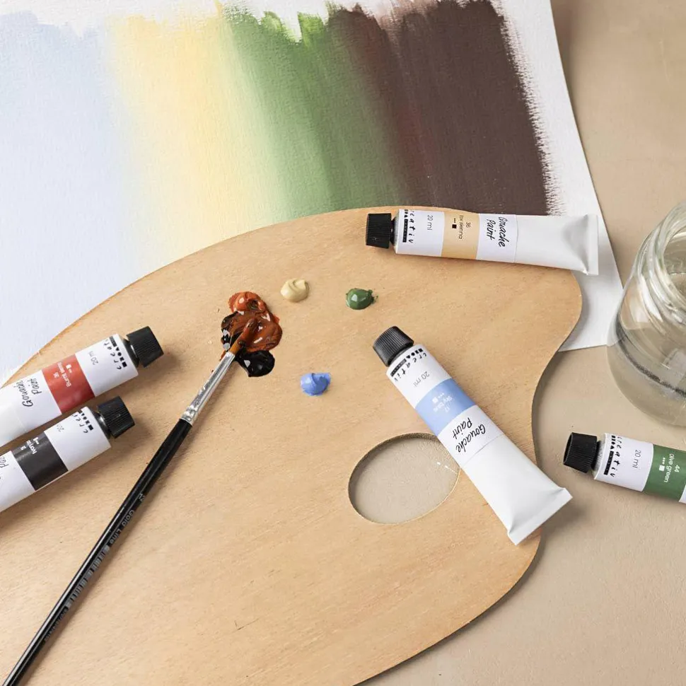 Gouache maling 20 ml. - Natur, 6 stk