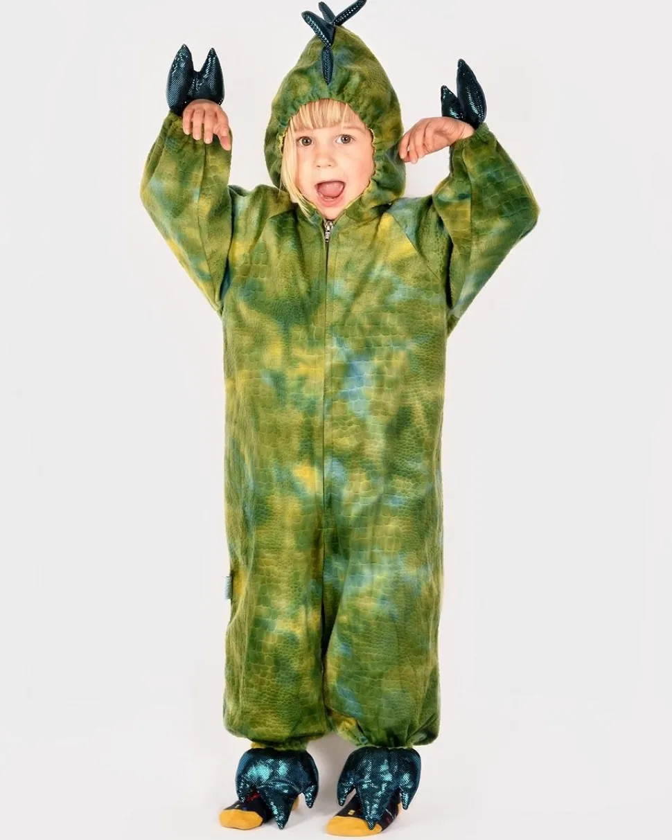 Grøn dinosaur, str. 3-4 år