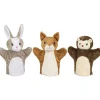 Hånddukker 24 cm - Egern, pindsvin & hare