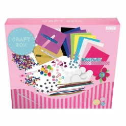 Hobbyboks med kreative materialer