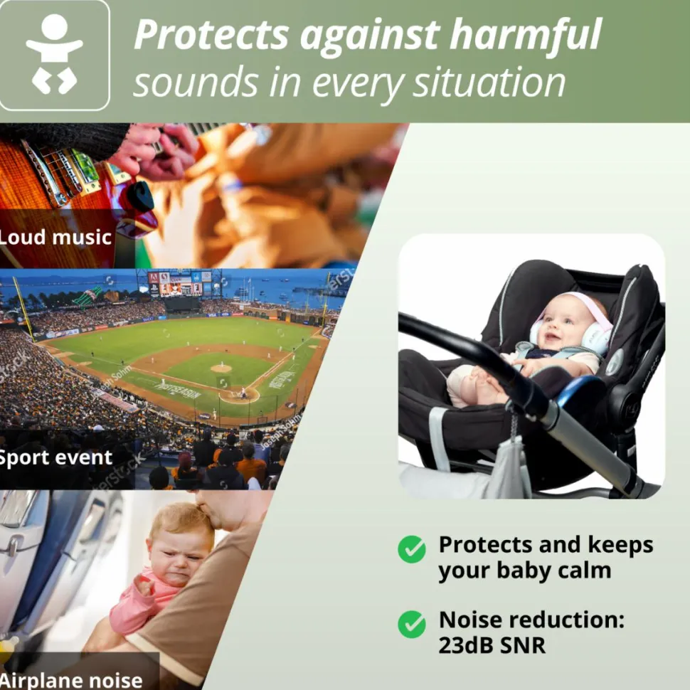Høreværn Muffy Baby 1-3 år - Grøn