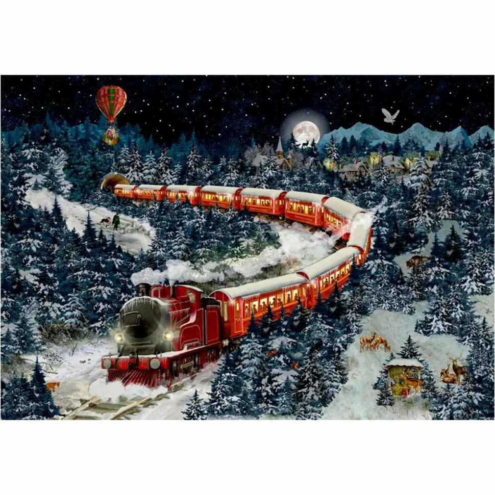 Julekalender puslespil - Juletoget, 1.000 brikker