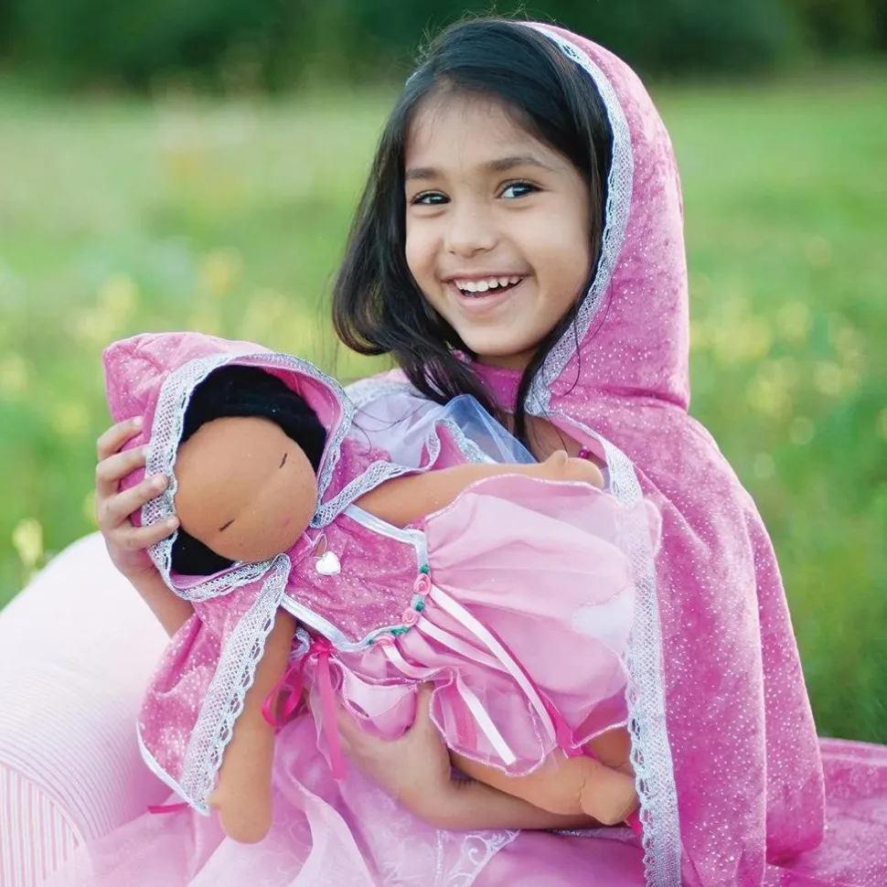 Kappe - Pink m. glimmer, str. 3-4 år