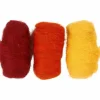 Kartet uld - Rød/orange/gul, 3 x 10 gr.