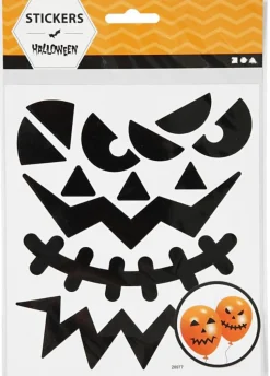 Klistermærker - Halloween ansigter, 1 ark