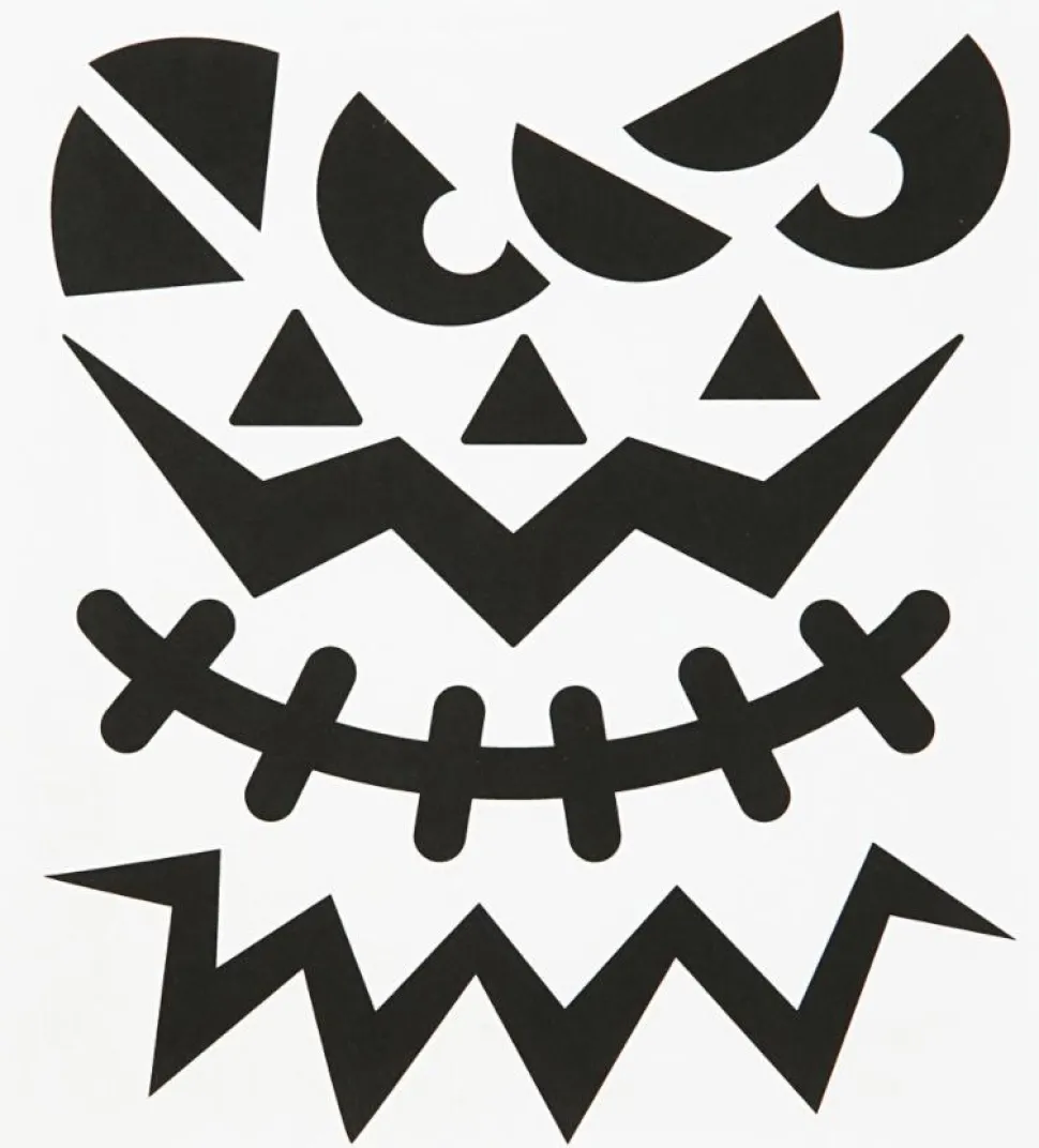 Klistermærker - Halloween ansigter, 1 ark
