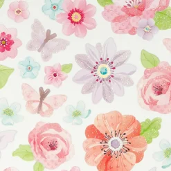 Klistermærker - Rosa forårsblomster, 1 ark