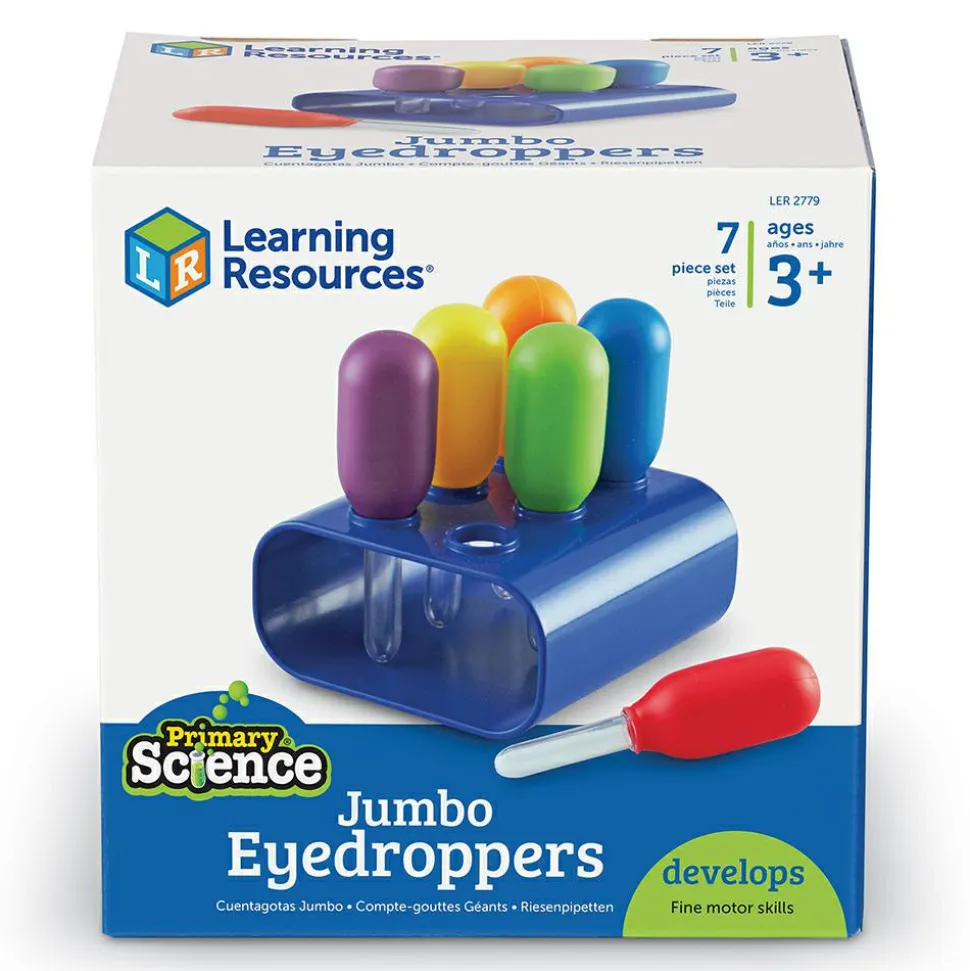 Kæmpe pipette med stativ, 6 stk.