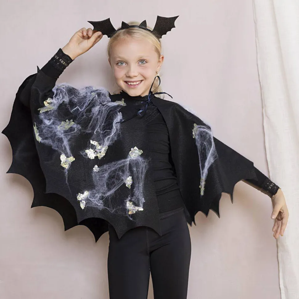 Kreapakke Halloween - Flagermuskappe & hårbøjle