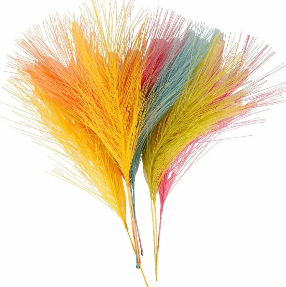 Kunstige fjer - Ass. farver, L: 15 cm, 10 stk